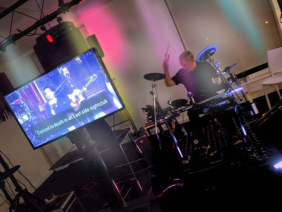 image of Isshoke DJ and e-drums set up, December 2018 Corporate event